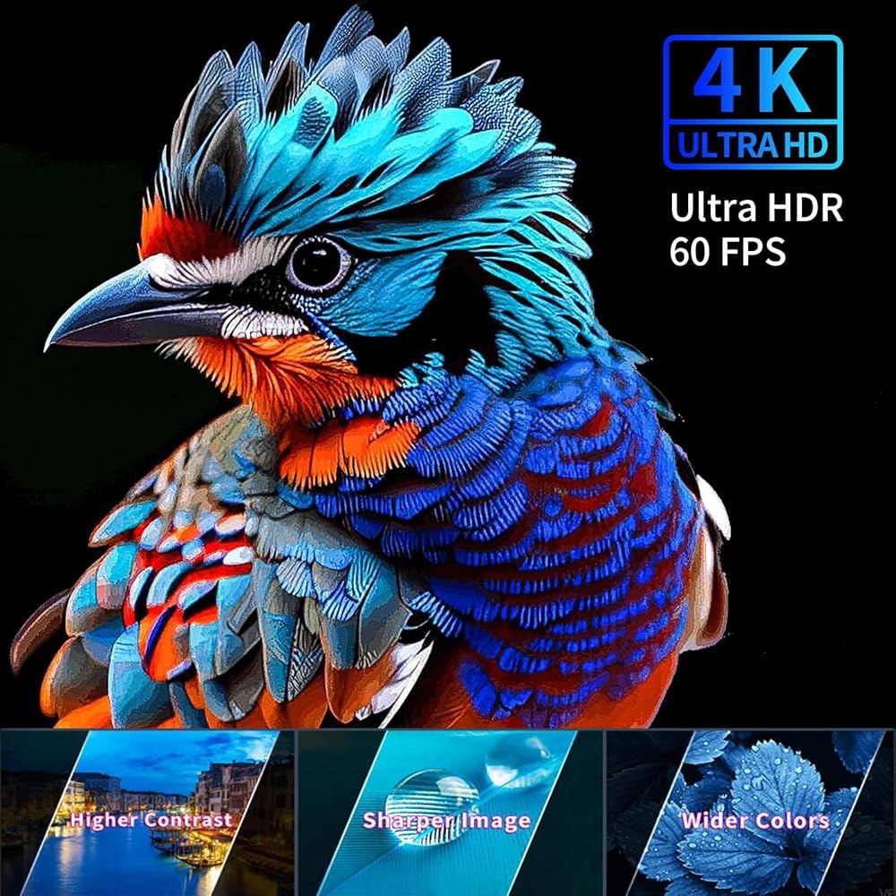 네이티브 1080p 프로젝터, 400인치 디스플레이, 4K 돌비 및 줌 지원, 10000시간 수명, TV 스틱, HDMI, VGA.USB, 스마트폰, PC와 호환되는 실내 실외 - 상세 이미지 3