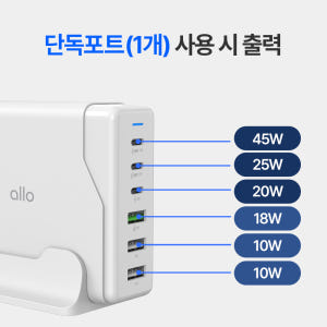 알로코리아 100W GaN 접지형 6포트 PD C타입 초고속 멀티 충전기... 개봉기 | 실사용 후기 - 상품 이미지 4