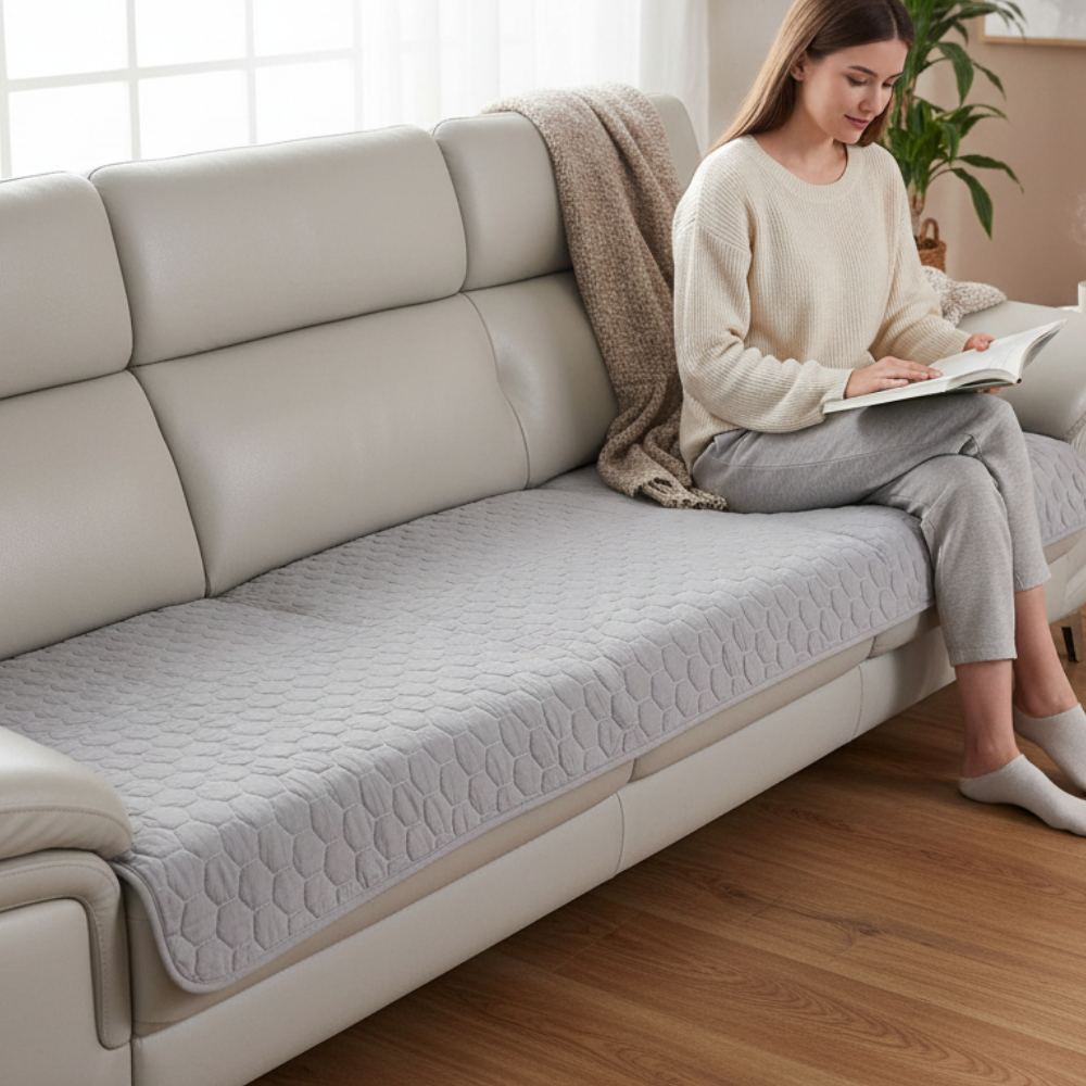 홈집합 코튼 퀼트 핵사곤 소파패드 거실패드 블랙, 3인용