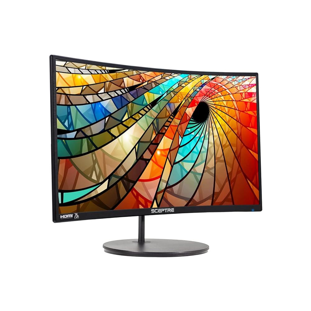 Sceptre 27인치 곡선형 75Hz LED HDMI 1800R VGA 2018 몰입형 메탈 곡선, C278W-1920R 초박형 스피커, DisplayPort 1080P 풀HD - 상세 이미지 3