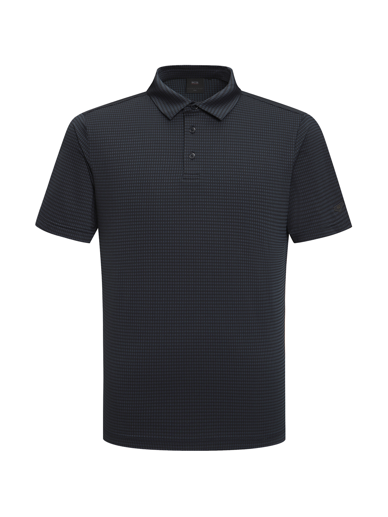 [본사직영] K2 남성 시그니처 까르비코 자가드 반팔 폴로 Dark Navy KMM25263N9 - 상품 이미지
