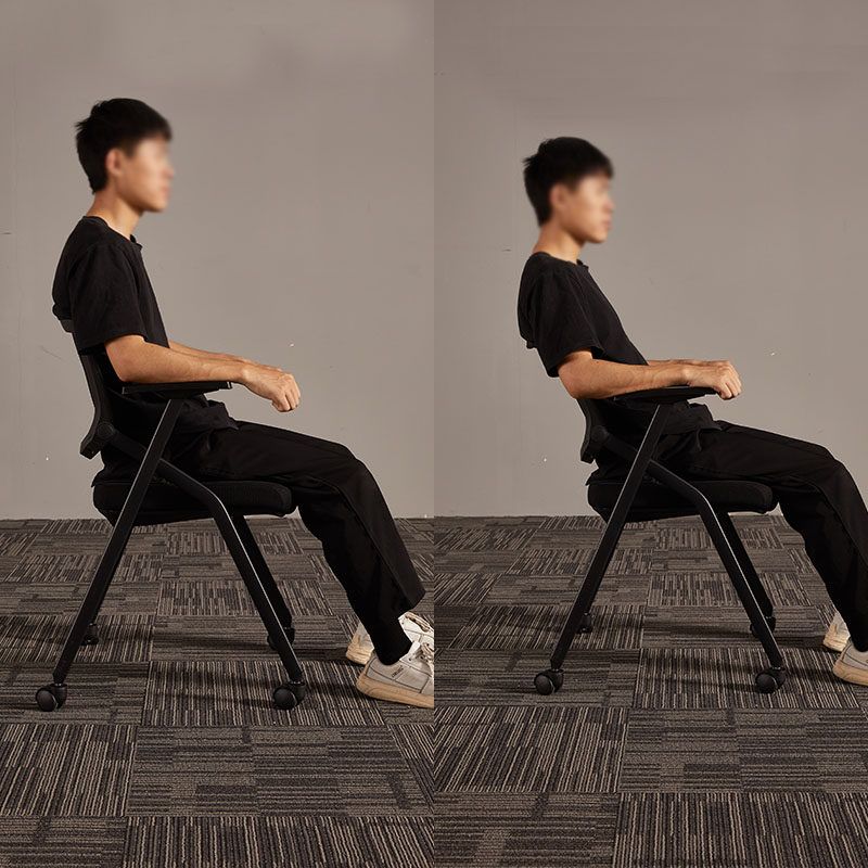 접이식바퀴의자 강의실 교회 접의자 쿠션 이동 스툴 접는 - 상세 이미지 3