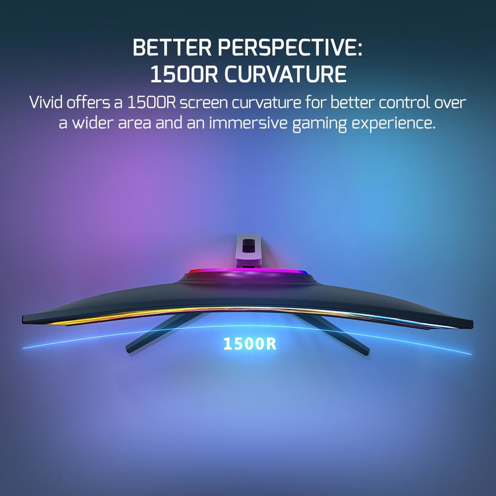 Game Power V80 27인치 곡선형 및 1500R 125 HDR AMD 응답 디스플레이, 0.5ms 280Hz 입력, FreeSync, sRGB, 1080p 지원, 백라이트 - 상세 이미지 3