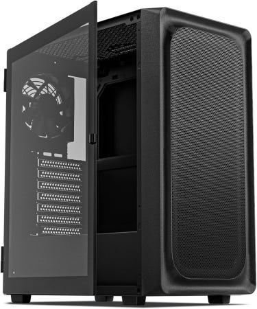 DARKROCK [해외]다크락 EC2 블랙 ATX 미드 타워 PC 케이스 타입-C 레디 50 시리즈 그래픽 카드 강화 유리 측면 패널 최대 8 x 120mm 냉각 팬 및 1 360mm 라디에이터