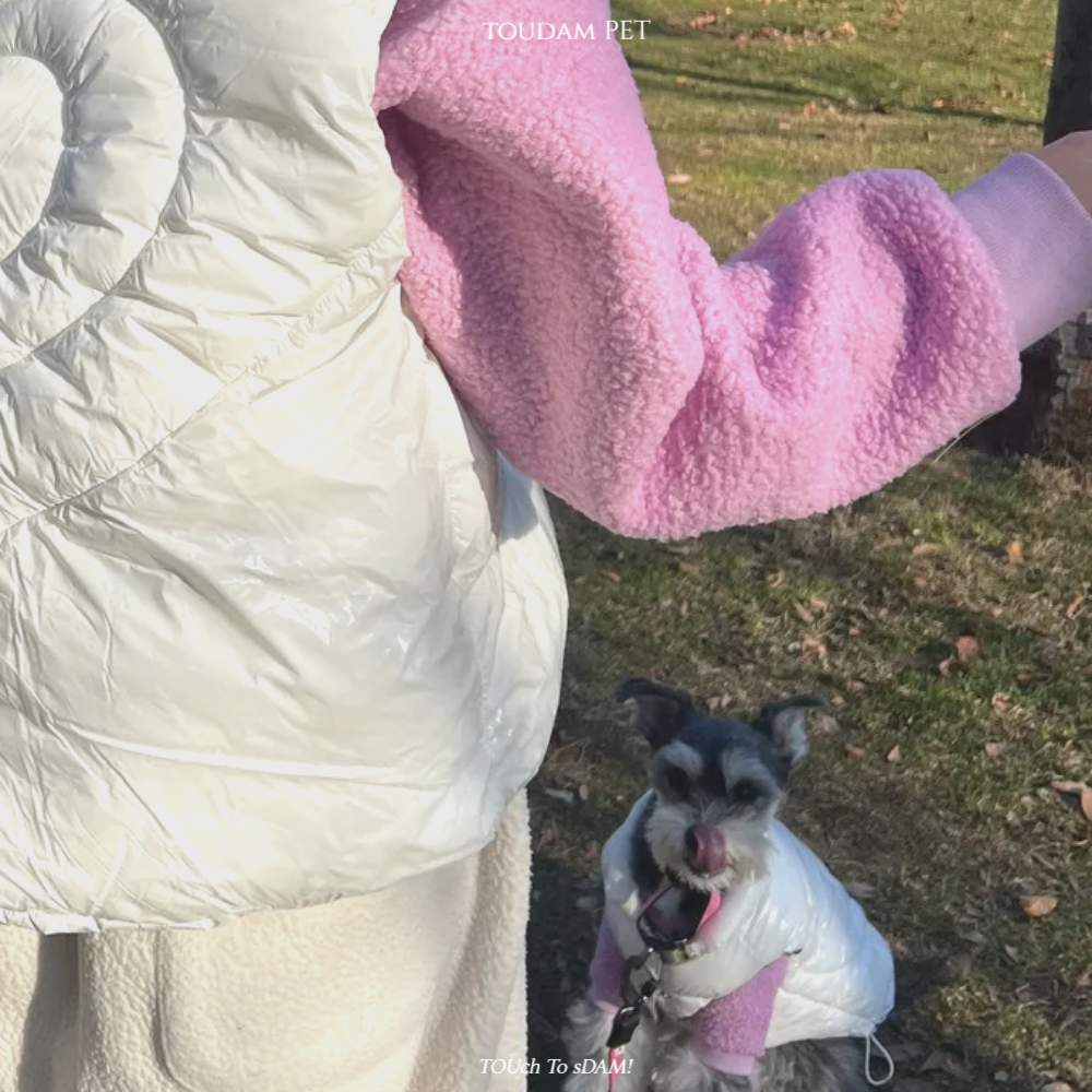 뚜담펫 견주 강아지 커플패딩 강아지 고양이 발열패딩