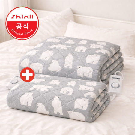 신일 신일 전기요 더블 퀸 2인용 + 싱글 1인용 세트 EMF 인증 극세사 UL30 전자파없는 침대 전기매트