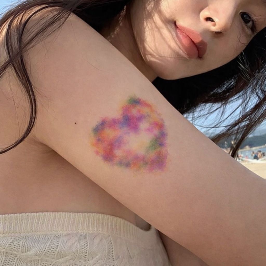 하트 멍 스티커 헤나 타투 판박이 문신스티커 할로윈코스튬 코스프레 상처 타투 - 상세 이미지 2