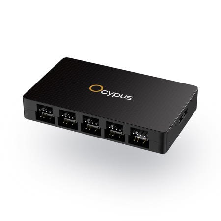 [해외]컴퓨터 케이스용 Ocypus 델타 EH10 팬 허브 10포트 5V-3PIN ARGB / 12V 4PWM 지원 스마트 회로 보호 컨트롤러 마그네틱 마운트 Delta EH10