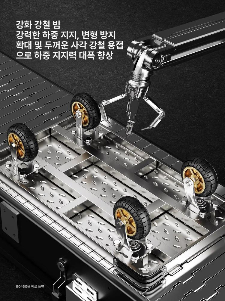 스테인레스 카트 끌차 사륜형 물류용 무소음 작업용 대차 70 무소음 45cm 4인치 450kg - 상세 이미지 3