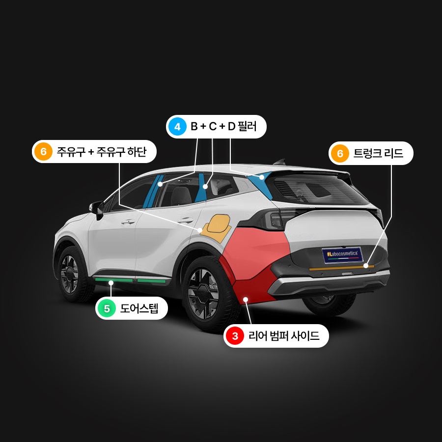 라보코스메티카 스포티지 NQ5 PPF필름 부분구매 헤드라이트 B필러 D필러 - 상세 이미지 3