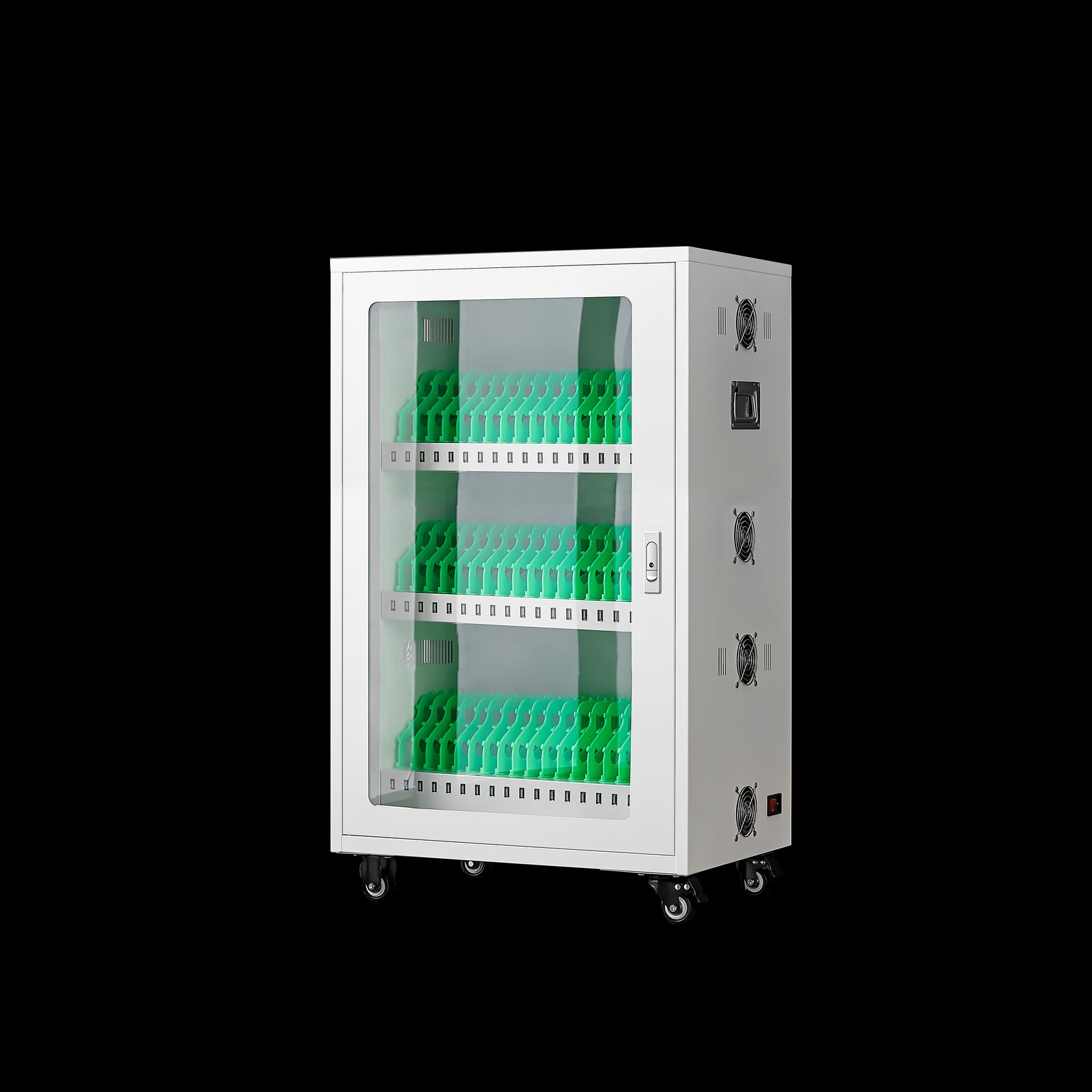 충전 캐비닛 대량 스테이션 거치대 USB 충전함 태블릿 10단 태블릿 화이트 초강력냉각+독립전원 - 상품 이미지