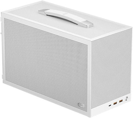 PCCOOLER CPS K101 미니 ITX PC 케이스 메시 고풍량 SFF 섀시 340mm GPU 3X 12015 슬림 팬 지지대 인체공학적 핸들 도구 없는 측면 패널 White