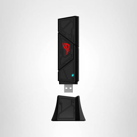 [해외]ASUS ROG USB-BE92 Tri-Band BE6500 WiFi 7 USB 어댑터 6GHz 대역 4096-QAM 지원 MLO(다중 링크 작동) Type-A 및 C 호환
