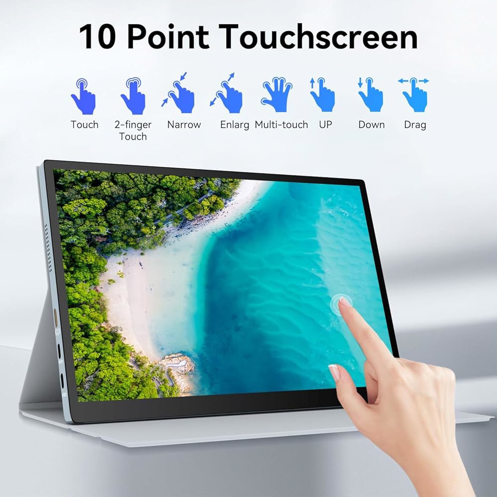 Prechen 10.5인치 OLED 터치스크린 휴대용 PC 2560x1600, 터치 폰용 NTSC, 케이스 소형 모니터 54000 1 대비, 디스플레이, HDMI, 및 미니 스피커 - 상세 이미지 2