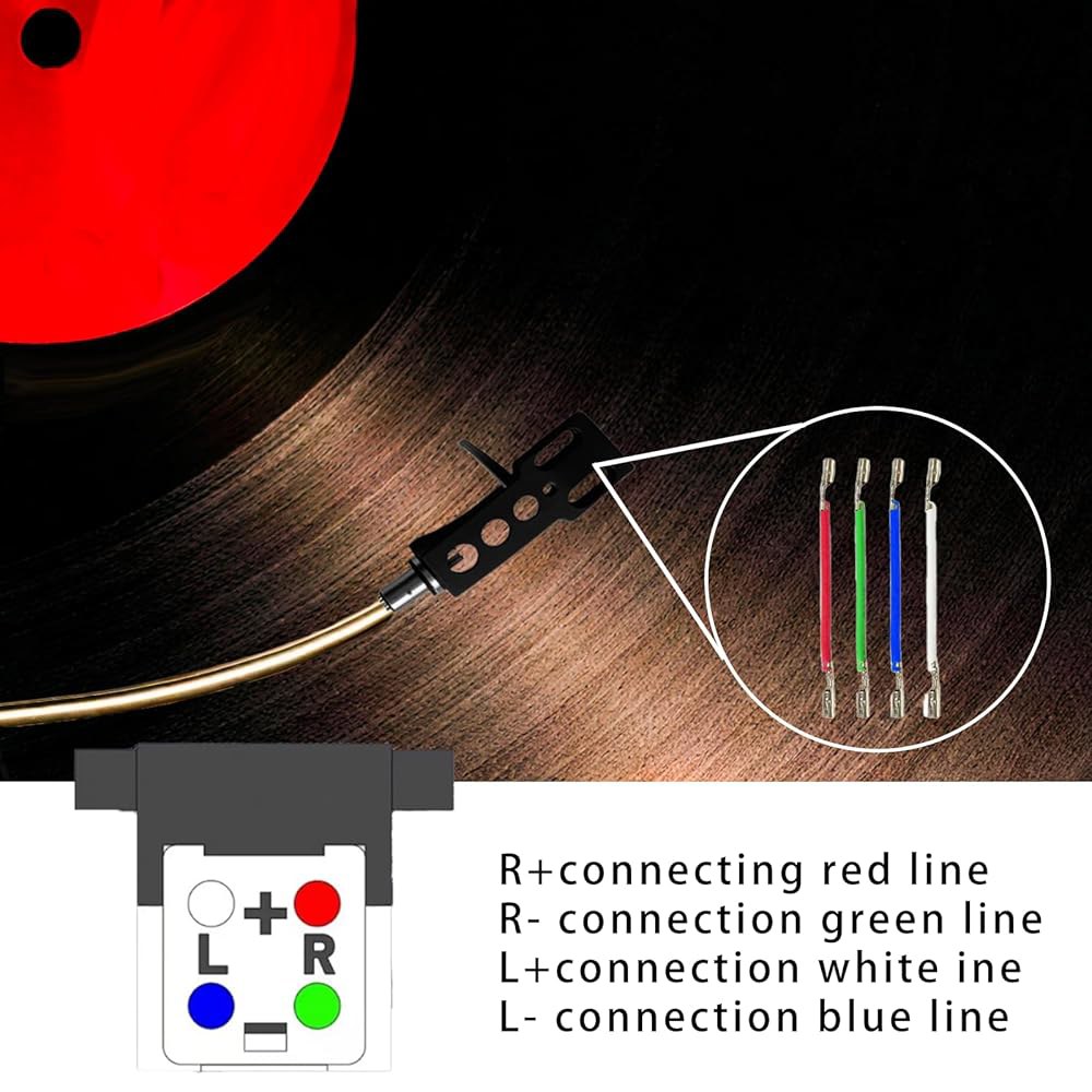 범용 턴테이블 헤드쉘 LP 카트리지, 블랙, 축음기 리드 와이어, 나사, 스타일러스 클리닝 브러시, 보관 케이스 - 상세 이미지 3