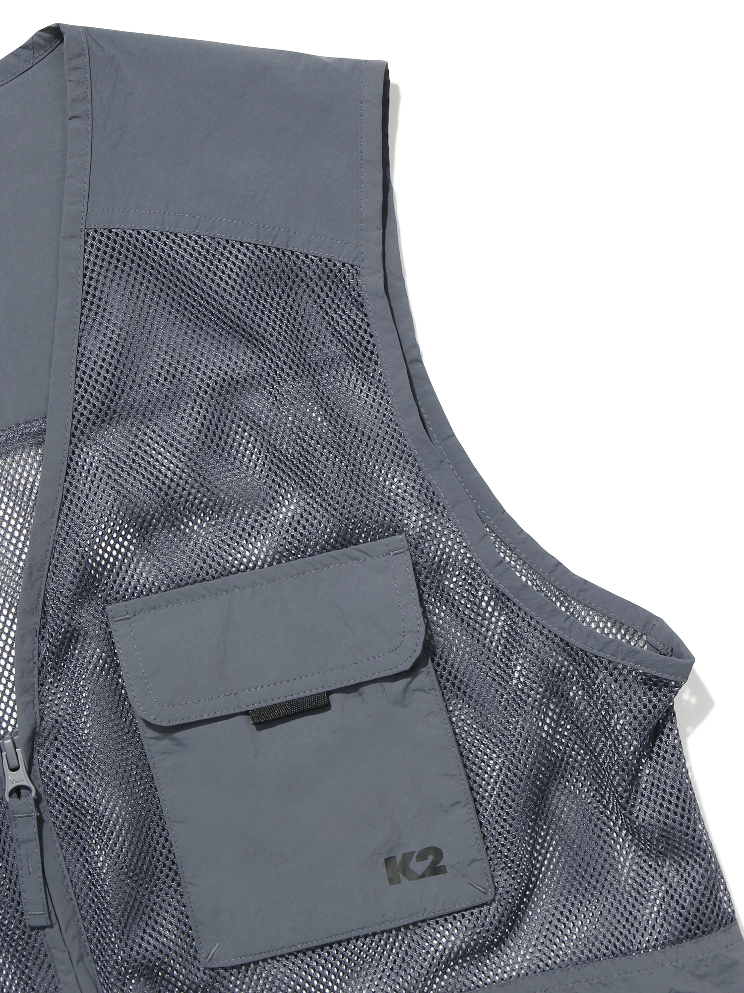 [본사직영] K2 남성 FLYHIKE 유틸리티 V넥 메쉬 베스트 Carbon Blue KMM256271A 이미지 6