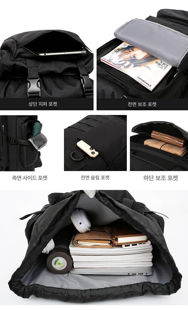 트래킹 더플백 백패킹 가방 미군가방 등산용 대형 군용 카키 - 상세 이미지 5