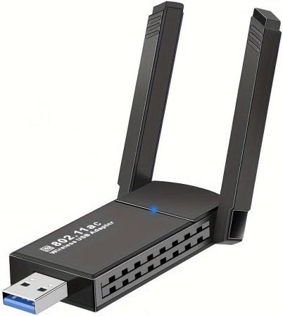 Yiko [해외]데스크탑 PC용 미니 무선 어댑터 네트워크 PC 노트북 Windows 7/8/8.1/10/11용 USB 1300Mbps WiFi 내장 고이득 듀얼 밴드 안테나 5G / 2.