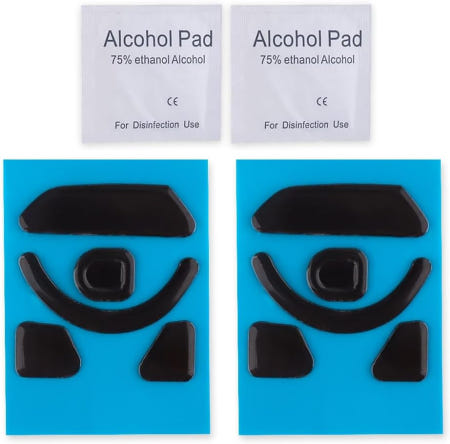 HUYUN [해외]바실리스크 V3 프로 무선 게이밍 마우스에 호환되는 검은색 둥근 곡선 가장자리 마우스 발 패드 스케이트 2종 세트 1_Basilisk V3 Pro