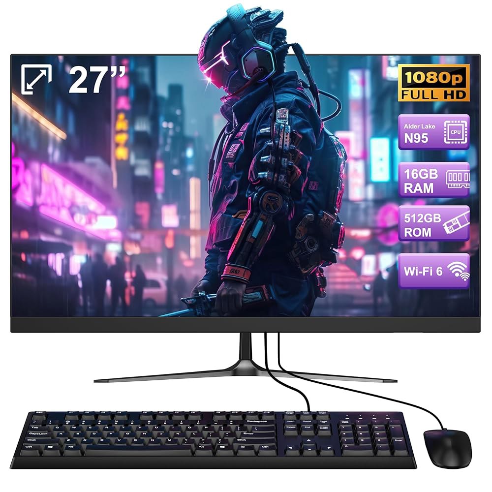 All-in-One Desktop Computer Alder Lake Keyboard ROM HD Dual-Band with Speaker USB3.0 4 and Full RAM - 상품 이미지