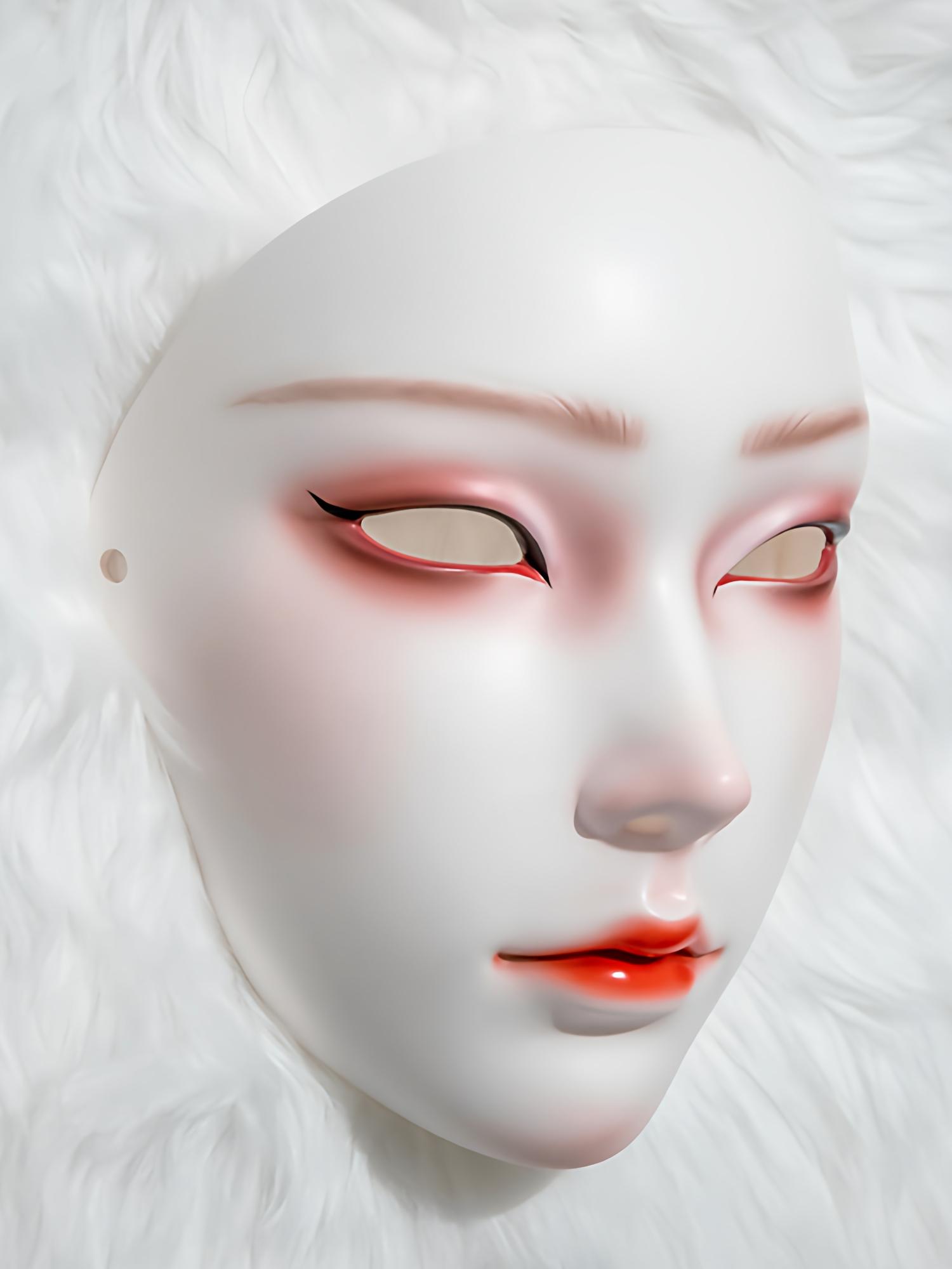 여성 미녀 가면 무도회 얼굴 실리콘가면 공주 마스크 우먼 소품 파티 화장 반면 혼작물 - 상세 이미지 4