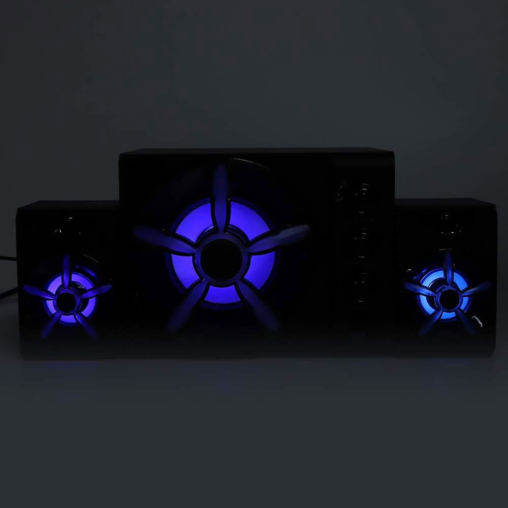 Yoidesu 스테레오 스피커 시스템, 10.2cm(4인치) 색상 노트북 PC 조명 - 컴퓨터 서브우퍼, 컴퓨터에 적합 호흡 오디오 또는 멀티미디어 및 7가지 3.5mm 세트, - 상세 이미지 2