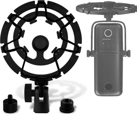 [해외]크리에이터를 위한 기크리아 마이크 쇼크 마운트 엘가토 웨이브 네오 DX 웨이브: 1 3 진동 방지 서스펜션 어댑터 클램프 홀더 클립(메탈/블랙)과 호환됩니다