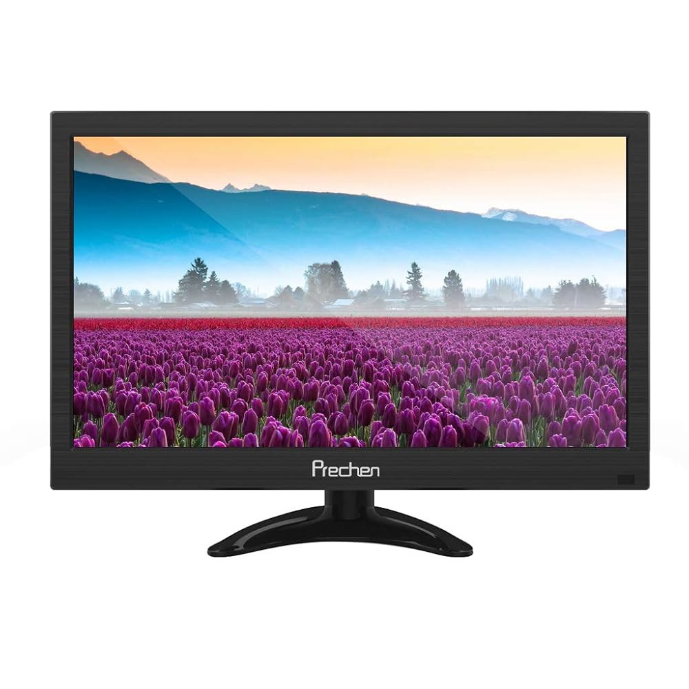 Prechen 11.6인치 보안 모니터, 소형 감시용 DVR 카메라 컴퓨터 USB CCTV 1366x768 모니터 AV 가정 디스플레이, BNC 및 입력, 사무실 VGA 감시 포함 - 상품 이미지