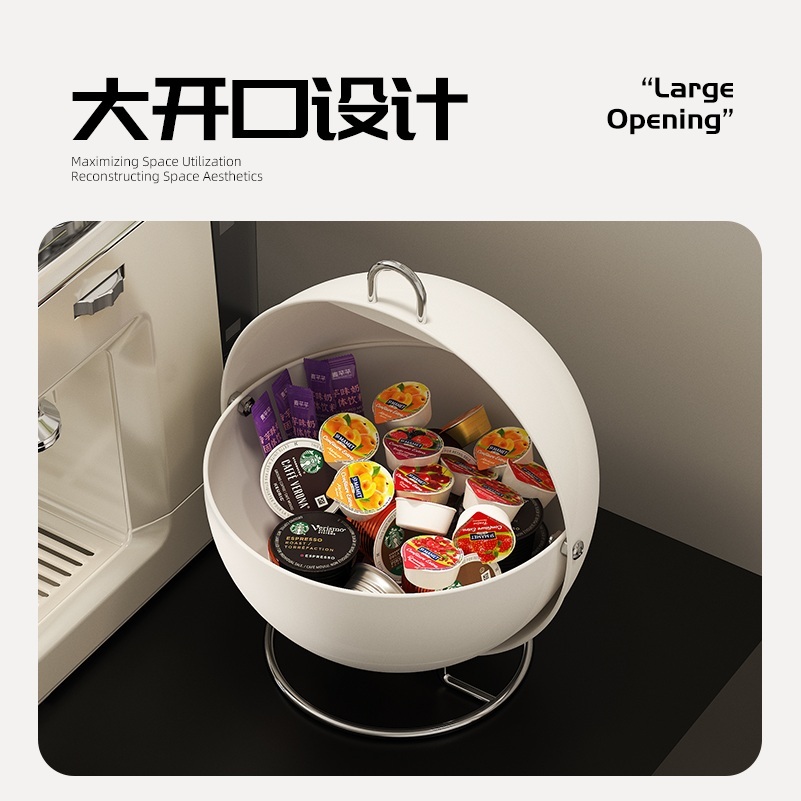 독특한 커피 캡슐 보관함 홈카페 디스펜서 집꾸미기 캡슐통 서랍형 홀더 타워 인테리어 서랍 동그란 수납 선반 - 상세 이미지 2