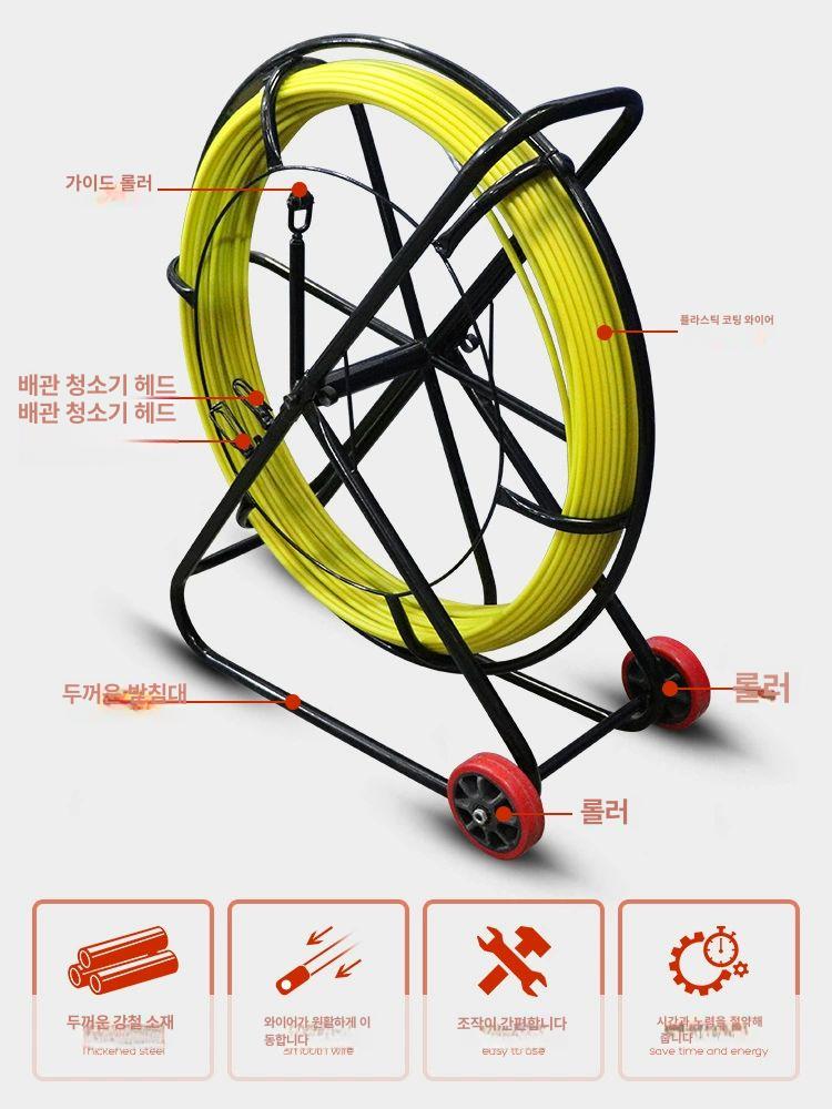 전선 선통대 전기 릴선 강철 권취기 풀링다이 패키지 관로 요비선 드럼 회전대 - 상세 이미지 3
