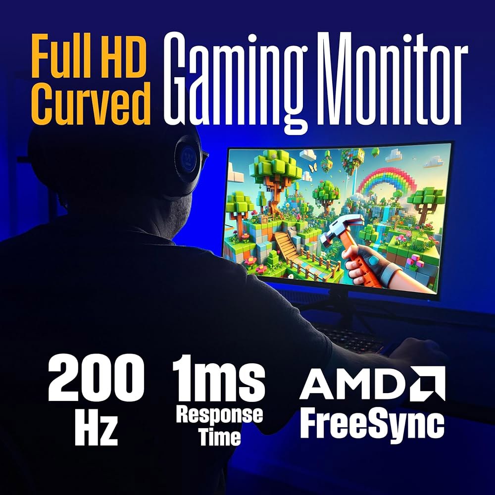 Westinghouse 27인치 곡선형 풀 HD PC 디스플레이포트, 모니터, x AMD 지원, 2개 로우 FreeSync 내장 200Hz, 스피커가 1080, 게이밍 1500R - 상세 이미지 2