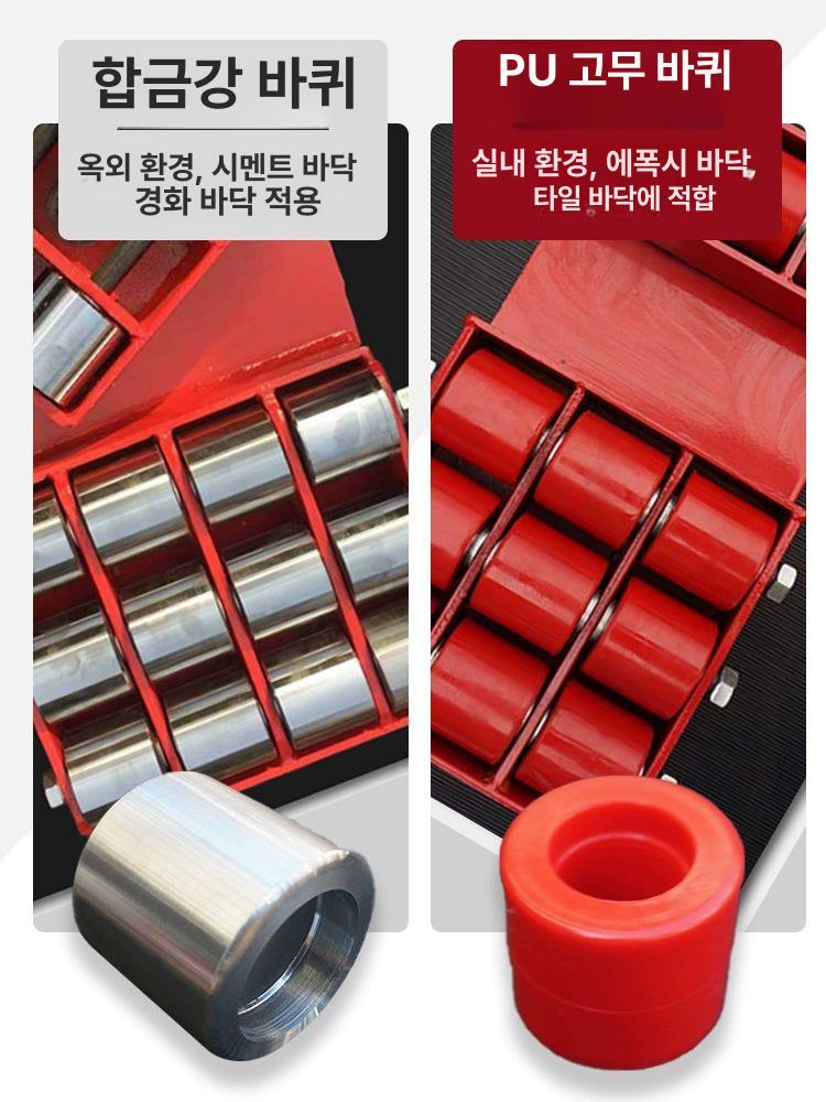 도비 캐스터 중량물 운반 고무 바퀴 철바퀴 핸들링 회전 강철 바퀴 직진 6t - 상세 이미지 4