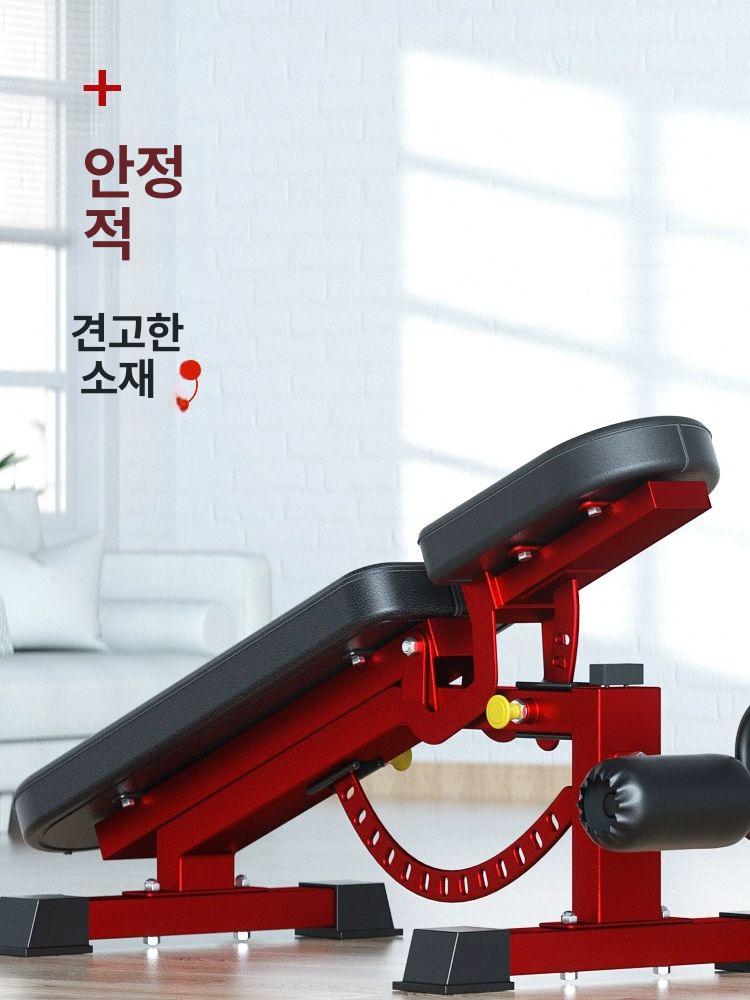 웨이트 벤치 복근운동 싯업 기능 보관대 덤벨 운동기구 상업용 두꺼워지고 보강된 매직블랙 1600kg - 상세 이미지 5
