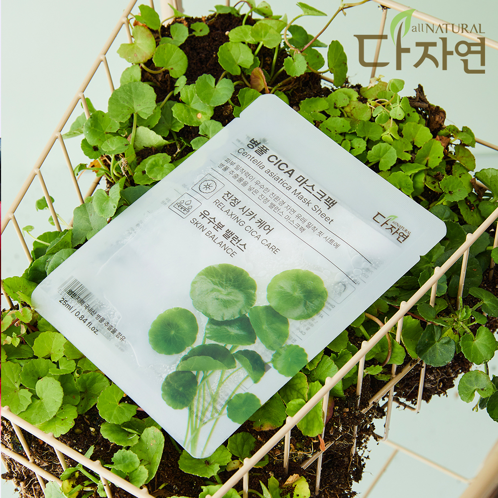 자연의벗 다자연 병풀 시카 마스크팩 13매 추출물 CICA 케어 피부 민감 순한 진정 모공 - 상세 이미지 5