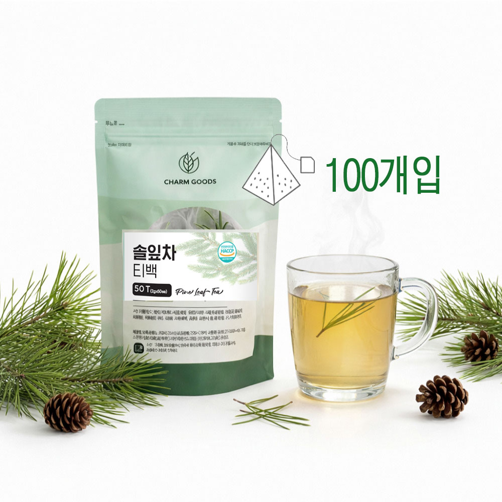 국산 솔잎 차 티백 100개입 소나무 잎차 무 카페인없는 tea - 상품 이미지