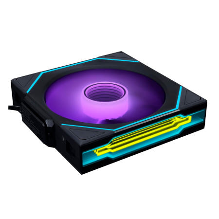 [해외]리안 리 UNI 팬 SL-인피니티 무선 120-싱글 팩(역블레이드)-2.4GHz 신호 제어-ARGB 팬- 더블 인피니티 미러-데이지 체인 1 x 120mm Black