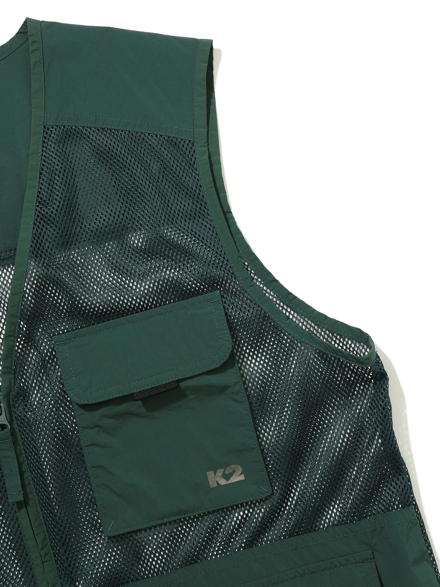 [본사직영] K2 남성 FLYHIKE 유틸리티 V넥 메쉬 베스트 Dark Green KMM25627G9 이미지 6