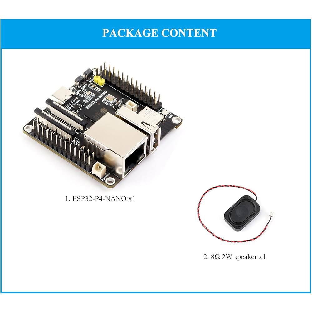 ESP32-P4-NANO 개발 보드, RISC-V 듀얼 포함 MIPI-DSI, 인터페이스 등. 휴먼-머신 USB, 코어 ESP32-P4 스피커 있는 사용, 프로세서가 칩 싱글 ET - 상세 이미지 2