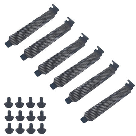 [해외]컴퓨터 케이스용 나사가 있는 검은색 아연 도금 강철 통풍 먼지 필터 블랭킹 플레이트를 덮는 Runseway 6PCS PCI 슬롯 6