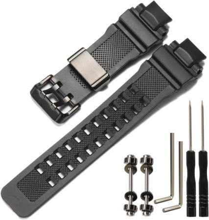 [해외]카시오 지쇼크 그래비티마스터 GA1000 GW-A1000 GWA1100 GW-4000 남성 아웃도어 스포츠 손목밴드 블랙 팔찌 스트랩과 호환되는 레진 워치 Black buc