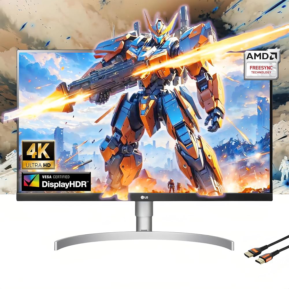 LG Ultrafine 27인치 4K UHD 스탠드, 디스플레이 HDR10, 포트, 내장 400, 가능한 기울기/높이/피벗 Type-C 모니터, 화이트 및 조절 VESA 90W - 상품 이미지