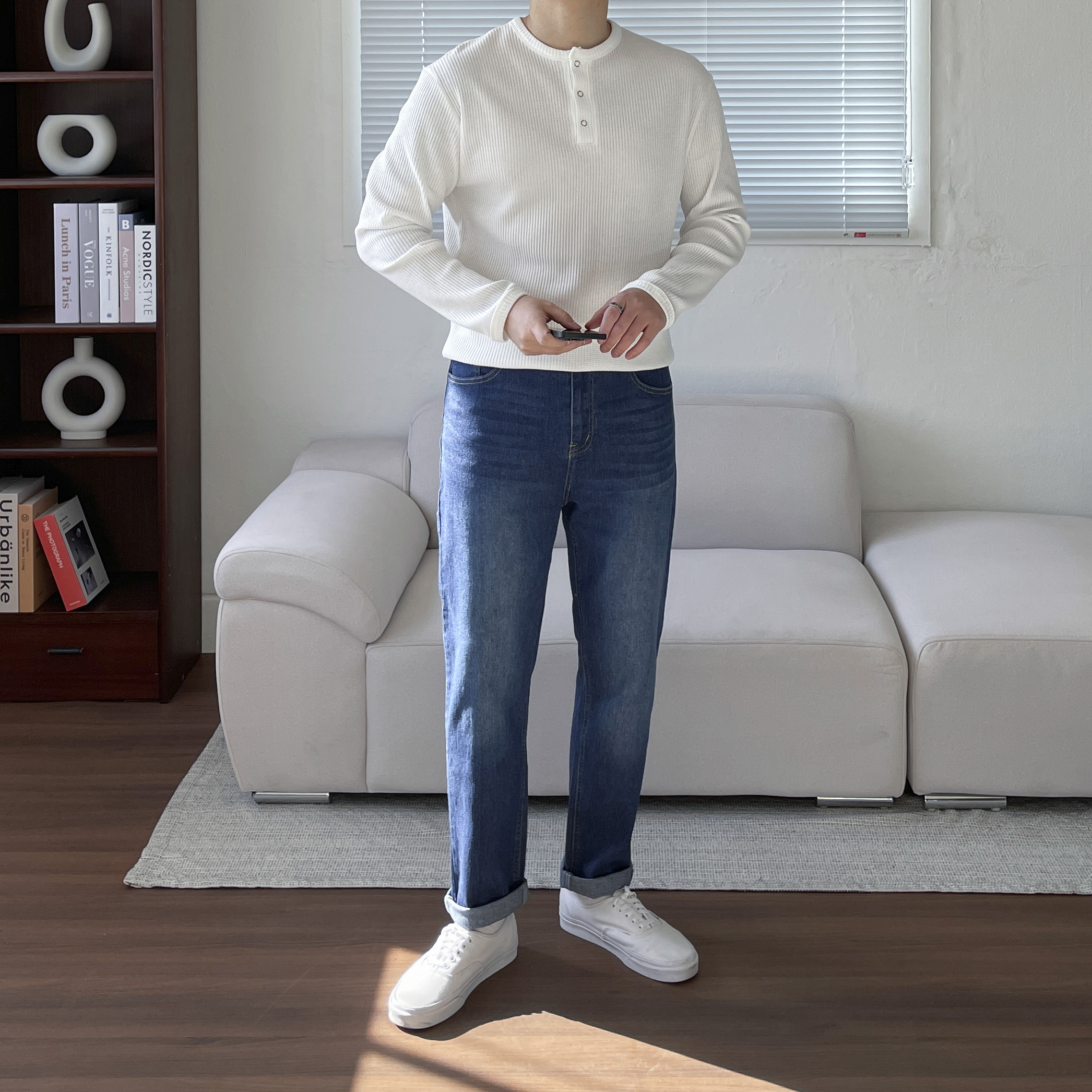 비욘드 남자 컴포드 뒷밴딩 빅사이즈 9부 10부 스판 슬림핏 청바지 4color 이미지 7