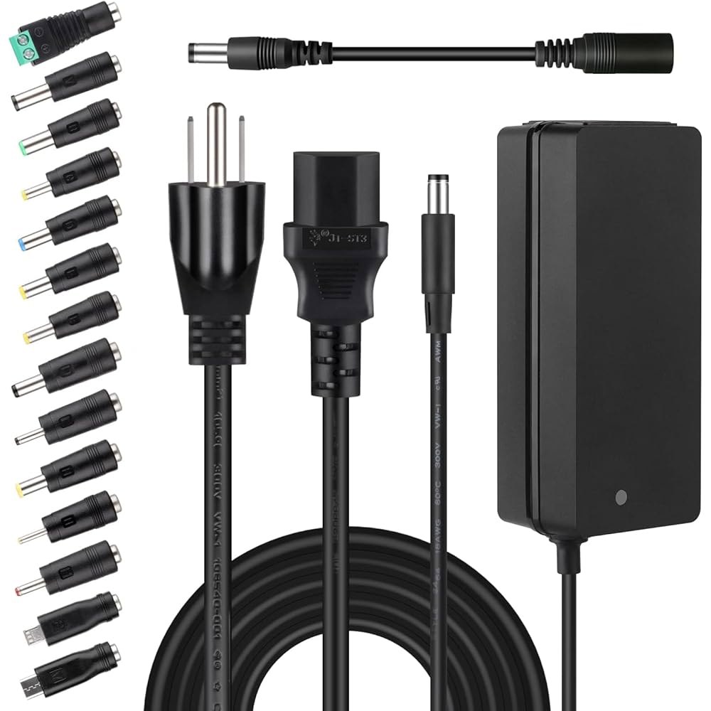 12V 5A 전원 공급 장치 LED AC 어댑터, 12볼트 5암페어 포함 팁 등록 - 스트립 어댑터 변압기, 조명 컨버터 스피커용 12 DC UL 60W 100V-240V 5.5x - 상품 이미지