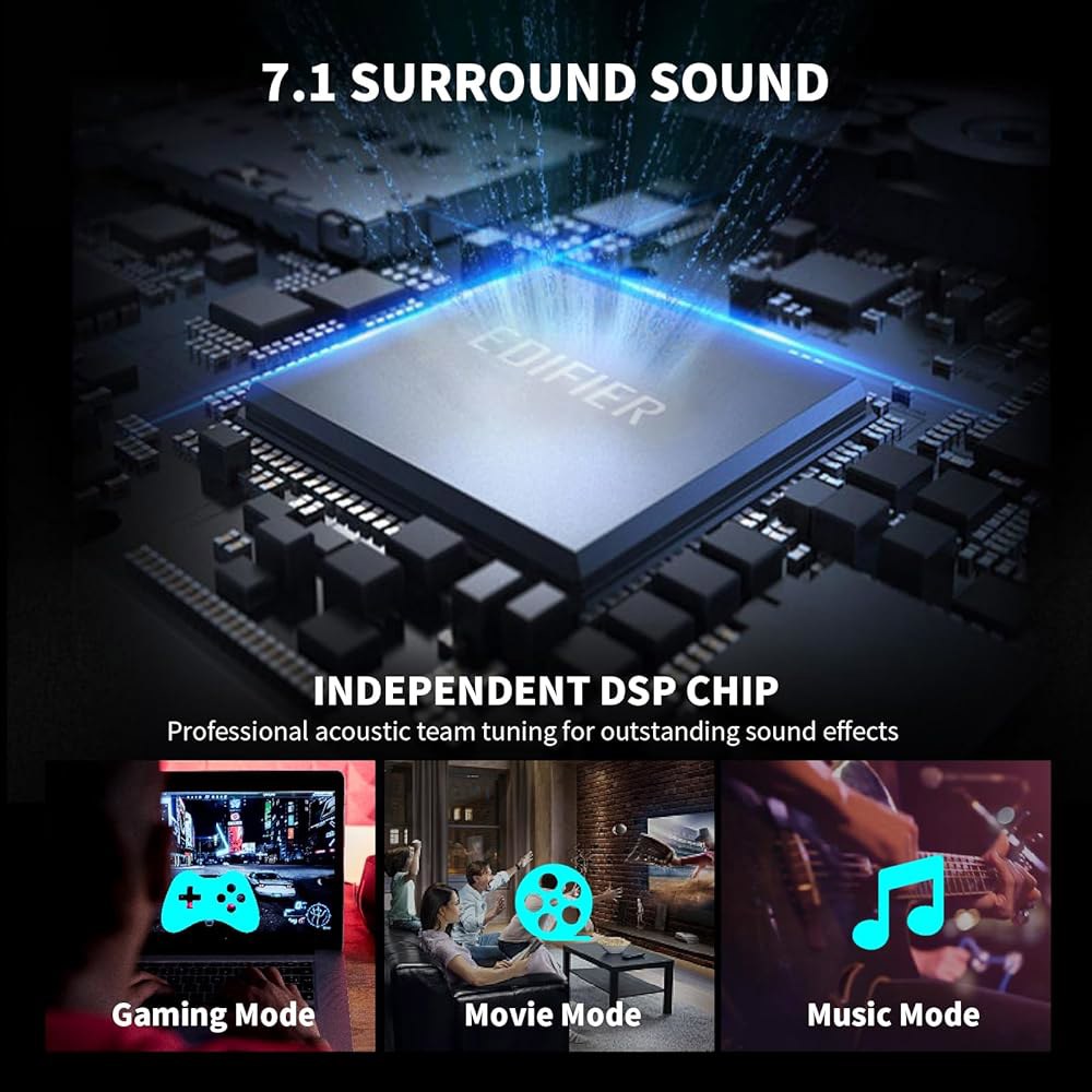 Edifier G2000 Pro 64W 데스크탑 블루투스 AUX USB 노트북 멀티미디어 입력 맥 PC 우퍼 RGB 게이밍 2.0 3.5mm 화이트 스피커 조명 컴퓨터 Black - 상세 이미지 3