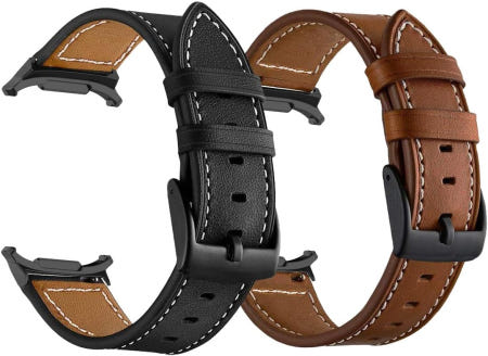 [해외]LDFAS 갤럭시 워치 울트라 밴드 47/45/46mm 메탈 버클이 있는 가죽 22mm 시계 스트랩 삼성 7 47 3 45mm/46mm 기어 S3 Brown+Black/Bl