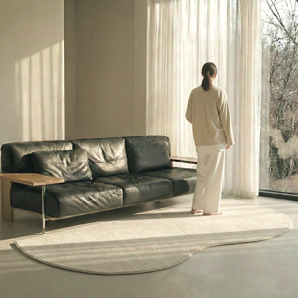 호이데코 코지 비정형 클라우드 러그 주방 발매트 토푸 크림, SUN(50x150)