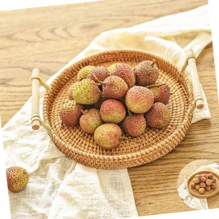 라탄 원형쟁반 트레이 홈카페