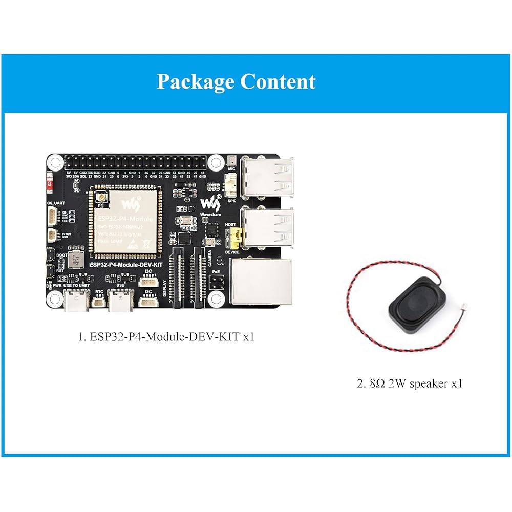 ESP32-P4-모듈 고성능 개발 보드, ESP32-P4 인터페이스, 기반, ESP32-C6 6 풍부한 블루투스 Wi-Fi 스피커 휴먼-머신 포함 지원, 및 5/BLE - 상세 이미지 2