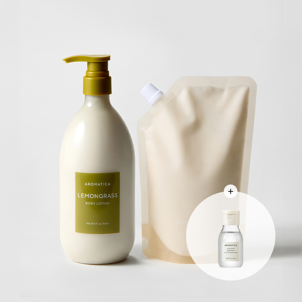 [워시미니증정] 아로마티카 레몬그라스 바디로션 750ML + 리필 500ML - 상품 이미지