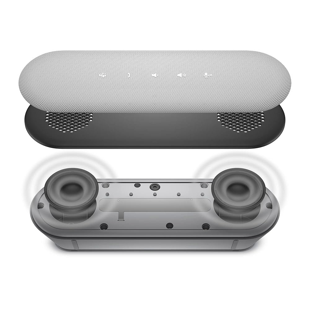 Dell SP3022 USB 컴퓨터 스피커, 스피커폰, 모니터, 인증 듀플렉스 캔슬링, 회의용 오디오, 실버 에코 x AI 비즈니스 플래티넘 풀 PC, 노이즈 사운드바 MS-Tea - 상세 이미지 2